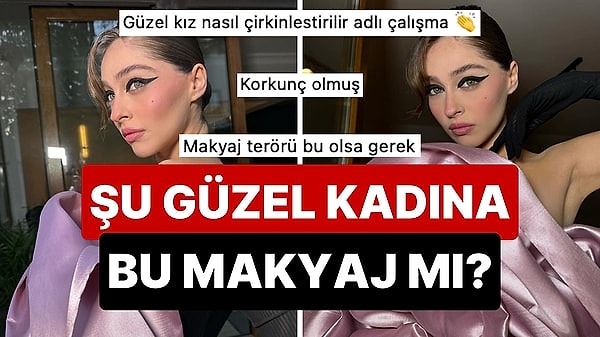 Geçtiğimiz günlerde Amor Gariboviç defilesinde boy gösteren Cemre Baysel'in devasa güllü elbisesi sosyal medya kullanıcıları tarafından yerden yere vurulmuştu. Elbisenin şokunu atlatanlar bu sefer de göz makyajına fena takıldı!