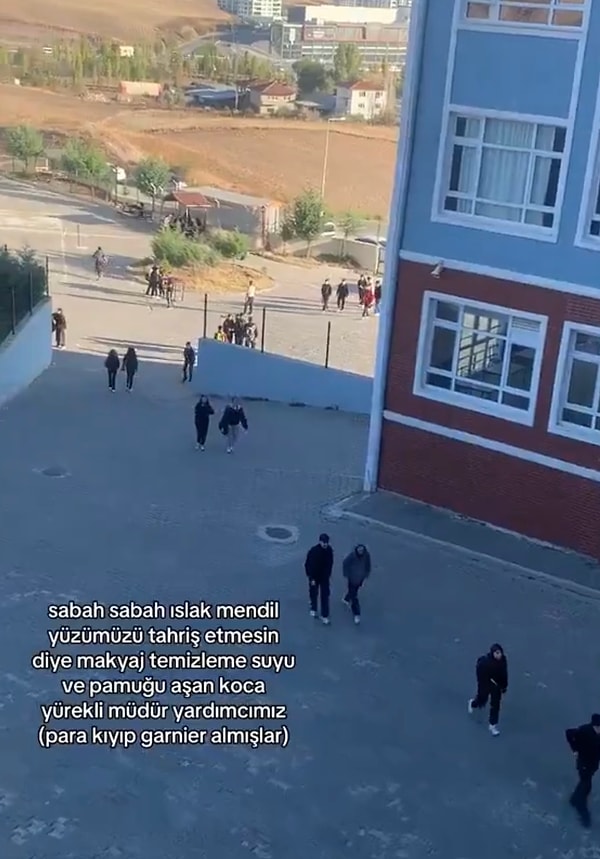 @gamzecylk adlı TikTok kullanıcısı müdür yardımcılarının ıslak mendil yüzlerini tahriş etmesin diye çareyi makyaj silme suyunda bulduğunu anlattı.