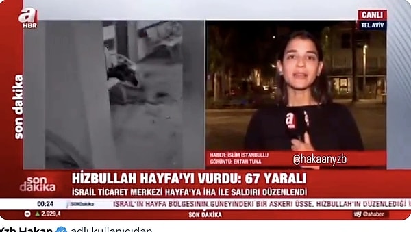 1. Son günlerde İsrail ve Lübnan'da habercilere yapılan müdahalelerde artış yaşanıyor. Bu kez de Tel Aviv'den canlı yayın yapan A Haber ekibine yayın sırasında müdahalede bulunuldu.