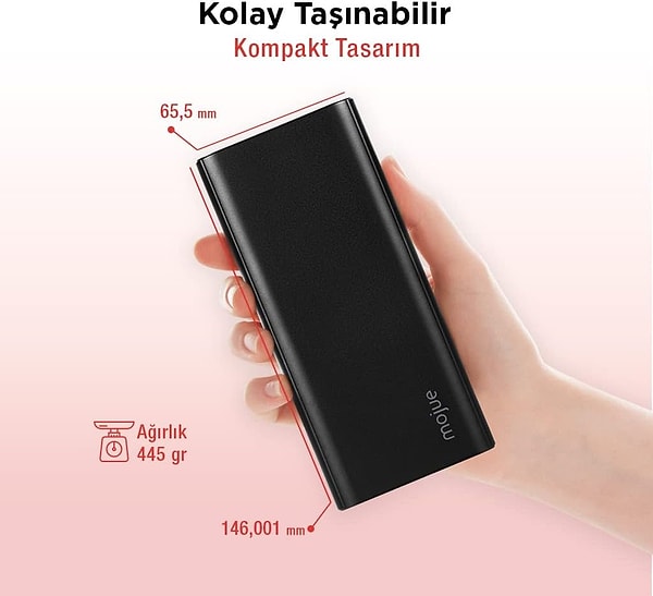 11. Mojue PB06 20.000mAh PD 20W LCD Ekranlı Taşınabilir Şarj