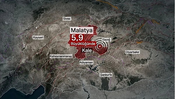 Malatya'da da dün 5,9 büyüklüğünde deprem meydana gelmişti. Merkez üssü Kale ilçesi olan deprem, birçok ilde hissedilmişti.