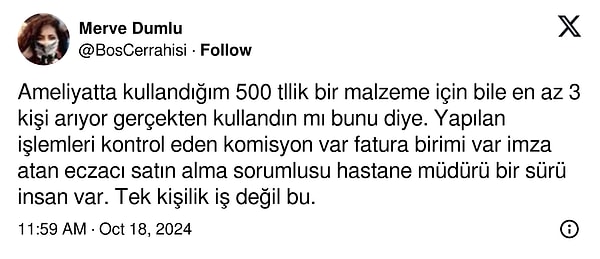 Hatta bir doktor da buradaki yanlışa dikkat çekti.