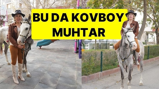 Bu da Kovboy Muhtar: Atıyla Mahallesini Gezip, Vatandaşlarla Bir Araya Geldi