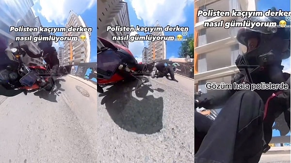 Motosikletiyle girdiği ters yönde polislerle karşılaşan motosikletlinin zor anları sosyal medyada gündem oldu.