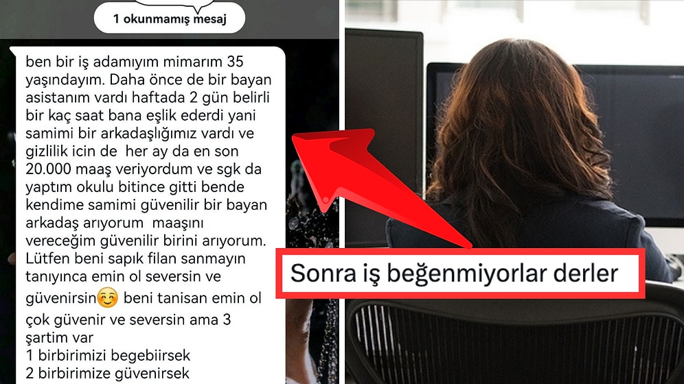 İş Başvurusu Yapan Kadın Özel Asistanlık Adı Altında Kendisine Yapılan Ahlaksız Teklifi Paylaştı