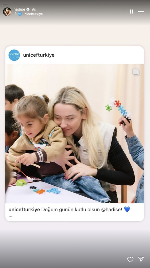 Unicef, Hadise'nin doğum gününü kutladı.