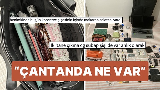 Sosyal Medyanın Sevilen "Çantanda Ne Var Akımı" Yine Şaşırttı! Bu Çantalarda Humustan Supapa Ne Ararsanız Var