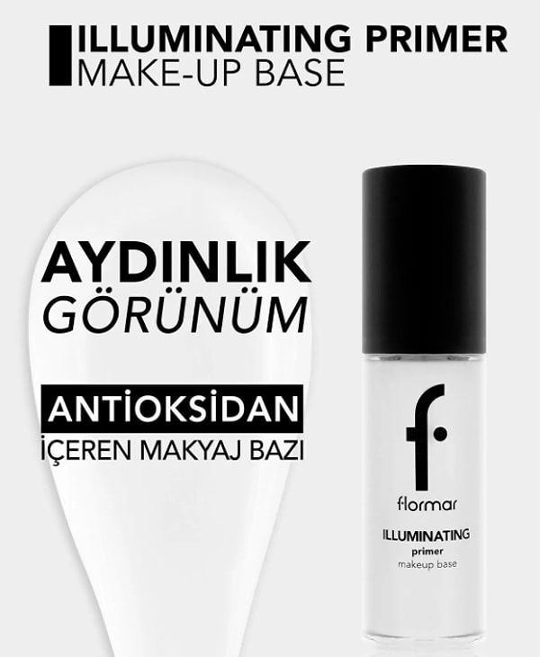 3. Flormar Antioksidan İçeren Aydınlatıcı Makyaj Bazı - Illuminating Primer Make-Up Base - 001