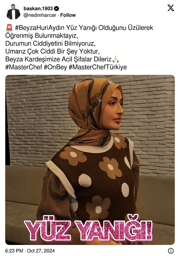 Eğer iddialar doğruysa kendisine acil şifalar diliyoruz.