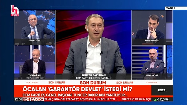 DEM Parti Eş Genel Başkanı Tuncer Bakırhan, Halk TV yayınında garantör ülke iddialarına yanıt verdi.