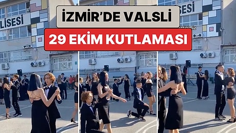 İzmir'de Bir Lisede Cumhuriyetimizin 101. Yılı Vals Gösterisi ile Kutlandı