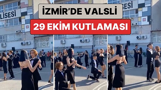 İzmir'de Bir Lisede Cumhuriyetimizin 101. Yılı Vals Gösterisi ile Kutlandı