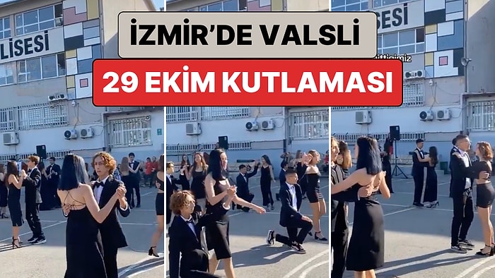 İzmir'de Bir Lisede Cumhuriyetimizin 101. Yılı Vals Gösterisi ile Kutlandı