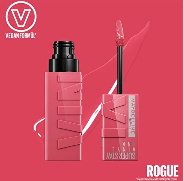 2. Maybelline New York Super Stay Vinyl Ink Uzun Süre Kalıcı Likit Parlak Ruj 145 Rogue