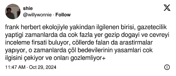 Hadi bir de Herbert'in çöllerde yaptığı araştırmalara odaklanalım. 👇