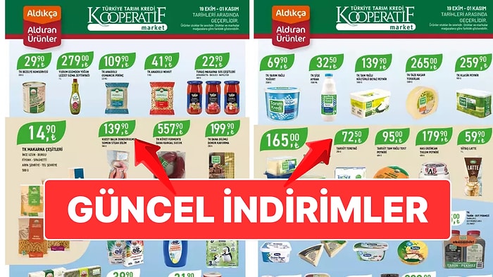 Market Alışverişini Ucuza Getirmek İsteyenlere 1 Kasım'a Kadar Geçerli Tarım Kredi İndirimli Ürünleri