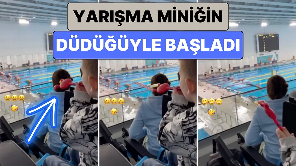 En Tatlı Sabotaj: Bir Yüzme Yarışında Yarışma Yanlışlıkla Seyirciler Arasındaki Çocuğun Düdüğüyle Başladı