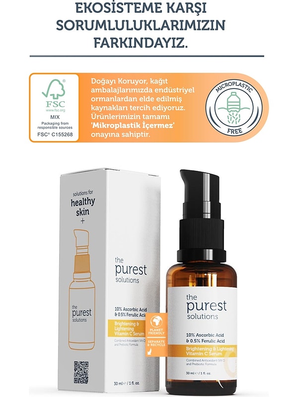 8. The Purest Solutions C Vitamini Aydınlatıcı ve Ton Eşitleyici Serum