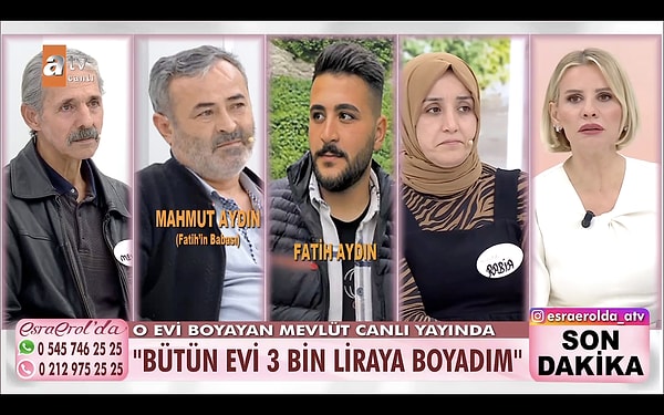 Esra Erol'un yayınındaki o anlar seyircilerin de ilgisini çekti. Anne boyanın evdeki kan izleri ile ilgisi olmadığını söylemişti. Mevlüt Bey de anneyi "Evde iz falan yoktu." diyerek doğruladı.