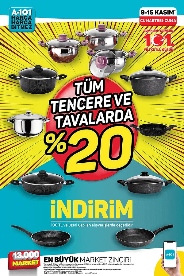 Tüm Tencere ve Tavalarda %20 İndirim