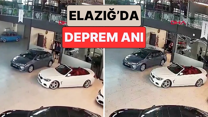 Yine Yürekler Ağza Geldi: Elazığ'da Meydana Gelen 5.0 Büyüklüğündeki Deprem Anı Kameralara Yansıdı