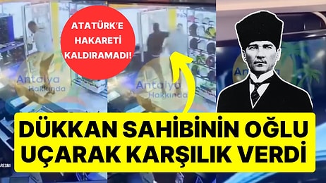 Atatürk Stickerini Yere Atıp Üzerine Tükürdü! Dükkan Sahibinin Oğlu Uçarak Karşılık Verdi