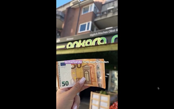 Almanya'da yaşayan bir gurbetçi, 50 Euro ile Türk marketinden yaptığı alışverişi paylaştı.