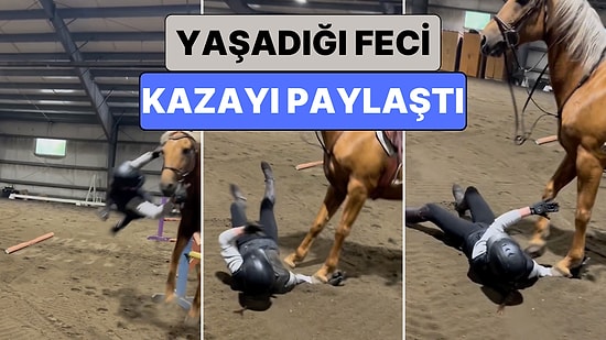 Bir Binici Antrenman Sırasında Atıyla Yaşadığı Yürekleri Ağza Getiren Kazayı Paylaştı