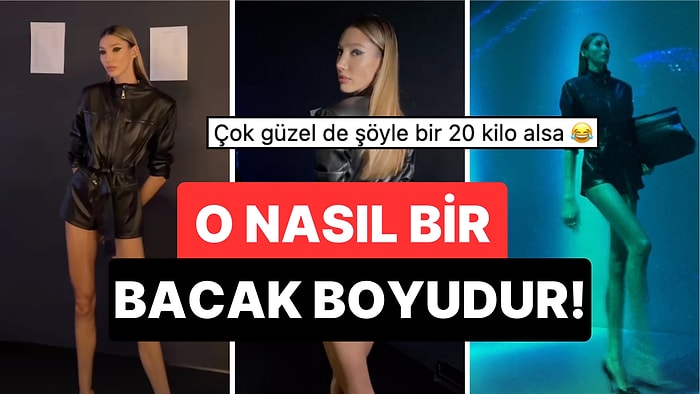 Podyumda Siyahlara Bürünen 2018 Miss Turkey Güzeli Şevval Şahin'in Bacak Boyu Minyonların Tadını Kaçırdı!