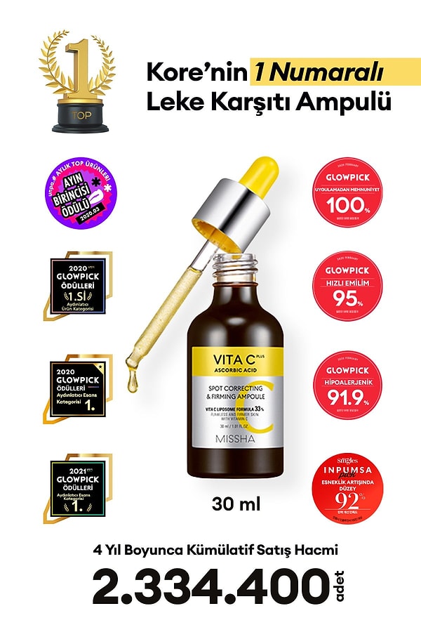 Missha Leke Karşıtı Sıkılaştırıcı C Vitamini Ampulü