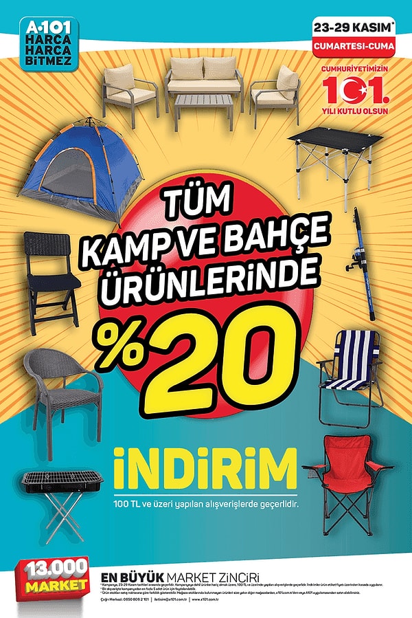 Tüm Kamp ve Bahçe Ürünlerinde %20 İndirim