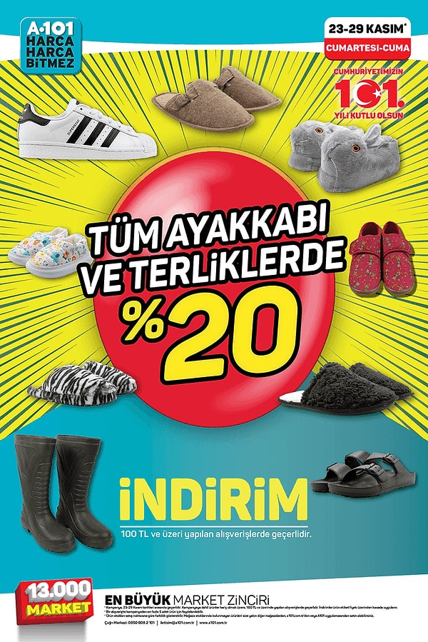 Tüm Ayakkabı ve Terliklerde %20 İndirim