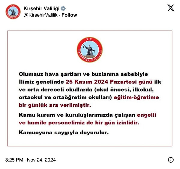 Kırşehir Valiliği 👇