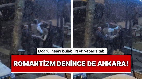 Yine Ankara Yine Romantizm: Kar Yağar Yağmaz Sokakta Dans Etmeye Başlayan Çiftler Neşemizi Yükseltti