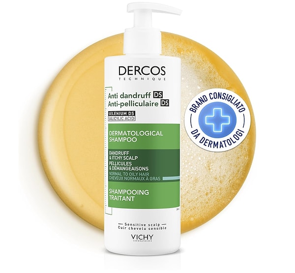 Vichy Dercos Anti-Dandruff Kepek Karşıtı Bakım Şampuanı, gözle görülür kepeği %100'e kadar azaltmaya yardımcı olur.