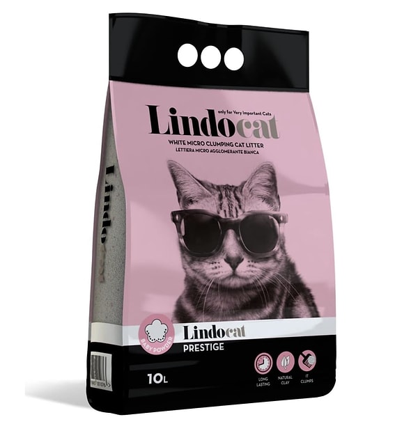 LindoCat Lindo Cat Bebek Pudralı İnce Taneli Kedi Kumu 10 Litre