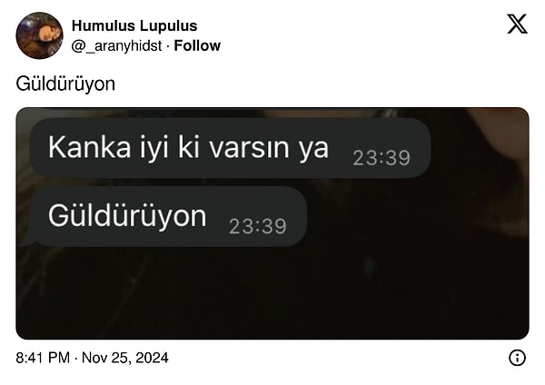 İyi dostlar biriktirmiş.