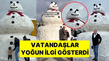 Vatandaşlar Yoğun İlgi Gösterdi: Bolu Belediyesi Ekipleri Dev Kardan Adam Yaptı