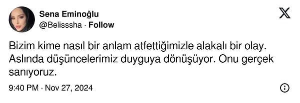 "Düşünceler duyguya dönüşüyor" 👇