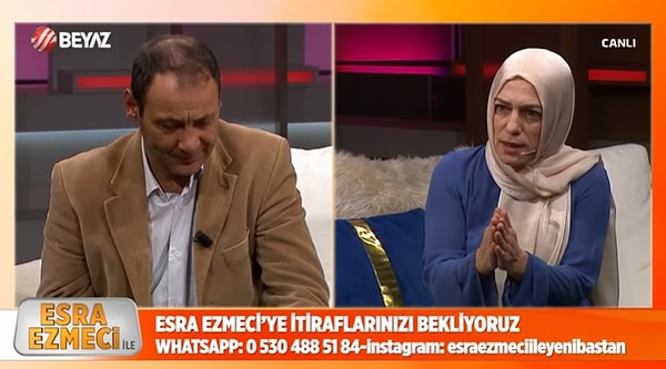 Beyaz Tv'de yayınlanan Esra Ezmeci ile Yeni Baştan programına katılan Tuncay isimli bir adam, sekreteriyle bir olarak karısına komplo kurduğunu itiraf etti. Karısını kendisini aldatıyormuş gibi göstererek boşanan ardından da sekreteriyle evlenen adam, Esra Ezmeci'nin programında karısından af dilerken yere yığıldı.