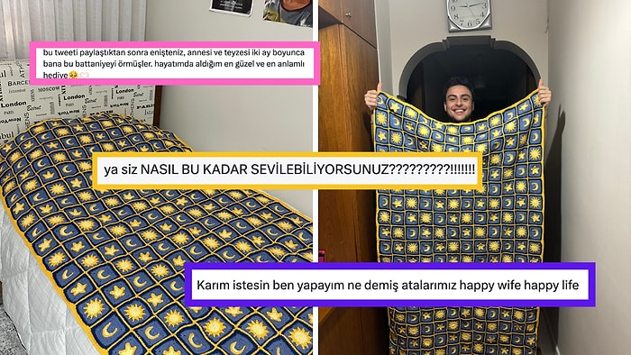 Sevgilisi ve Ailesinin Ördüğü Battaniyeyi Paylaşan Genç Kadın Herkesi İmrendirdi!