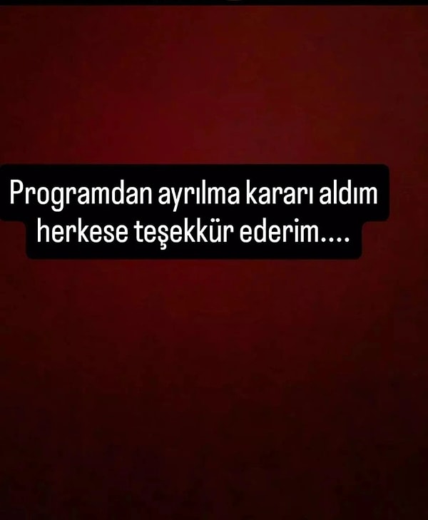 Toygar, yaptığı paylaşımla programdan ayrıldığını ve muhabirlik işi aradığını duyurmuştu.