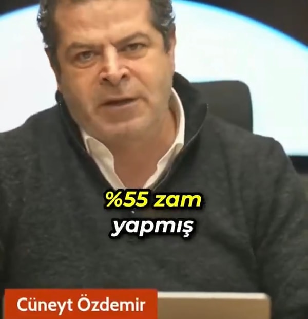 MÜSİAD başkanının geçen yıl yaptırdığı villaların satış fiyatına %55 zam yaptığını dile getirdi ve “Kendi yapıp sattığı villalara yüzde 55 zam yapmış ama onu yapan emekçiye yüzde 25 zam yapalım diyor.” dedi.