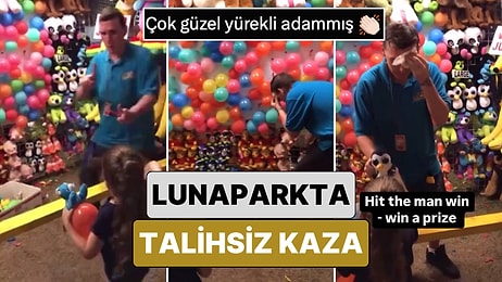 Bir Lunaparkta Küçük Kızın Hediye Kazanmak İçin Balonlara Attığı Dart Oku Görevlinin Alnına Saplandı