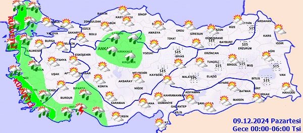 İzmir, Manisa, Aydın, Çanakkale ve Balıkesir’in batısında kuvvetli yağışlar beklenirken Muğla çevresinde çok kuvvetli ve şiddetli yağışlar, yerel sel ve su baskınlarına yol açabilir.