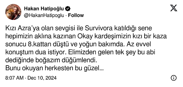 Hatipoğlu'nun o paylaşımı: