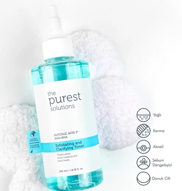 12. The Purest Solutions Canlandırıcı Ve Gözenek Sıkılaştırıcı Tüm Ciltler Için Glikolik Asit Tonik 200 Ml