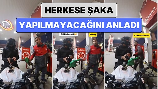 Benzincinin Alınganına Denk Geldi: Benzincide "10 Liralık İstiyorum" Şakası Yapan Motorcu Sert Kayaya Çarptı