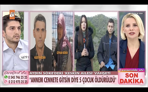 Esra Erol'un peşine düştüğü olayda baba Hüseyin Keskin çocuklarından birini öldürdüğü için hapishanedeydi ancak onun yerine abi Erdem Keskin geçmişti. Geride kalan annenin de psikolojisi pek iyi değildi. Ailenin yanında kalan lise çağındaki kardeşlerine de aynı şekilde işkence yapıldığını söyleyen Vefa, yardım istiyordu.