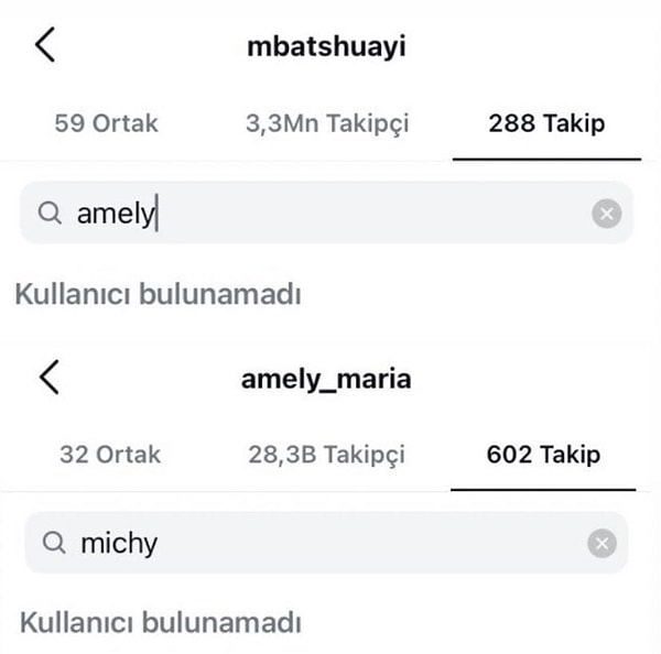 İkilinin birbirlerini Instagram'da takip etmeyi bıraktığı görülüyor. Bunun yanında Amely Maria'nın birlikte çekildikleri fotoğrafları da sosyal medyadan kaldırdığı görüldü.